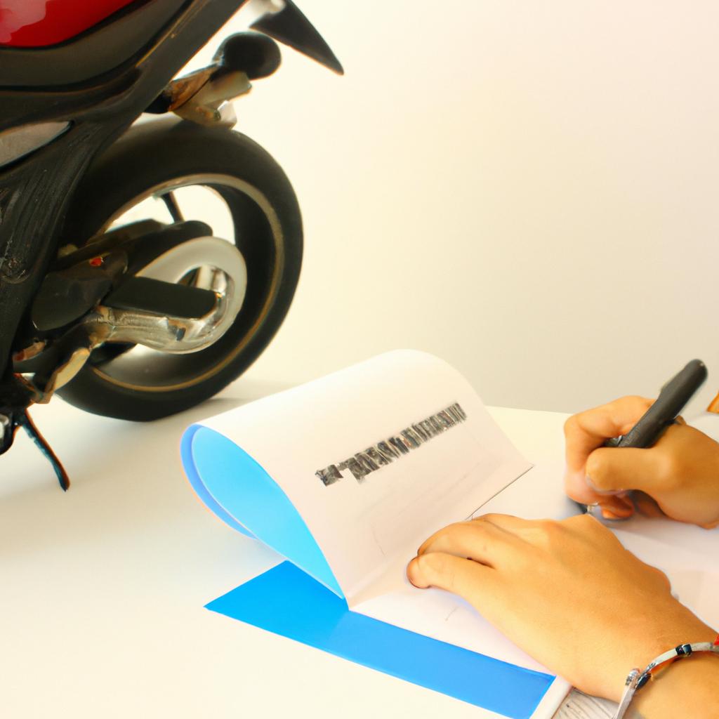 Person researching motorbike financing