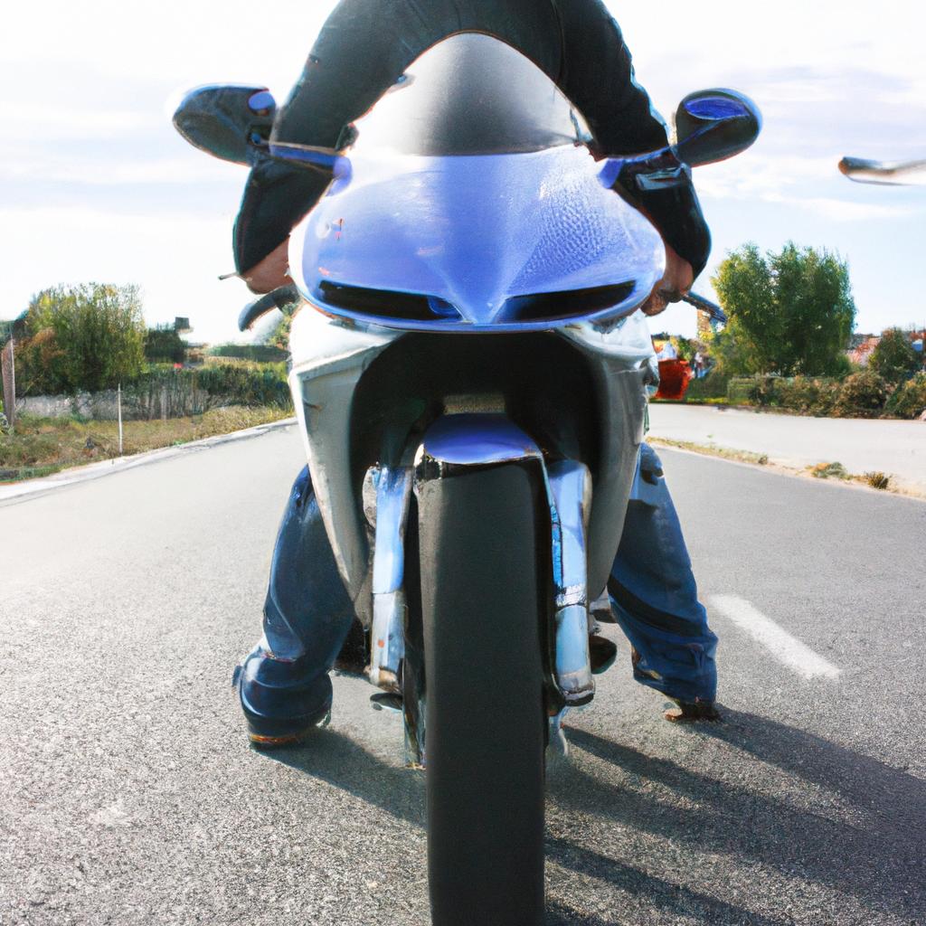 Person riding a sport motorcycle